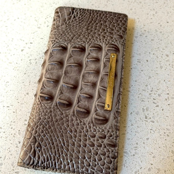 Brahmin Handbags - Brahmin Melbourne Ady Wallet Harbor Melbourne Dimensional Pale Gray w/Beige